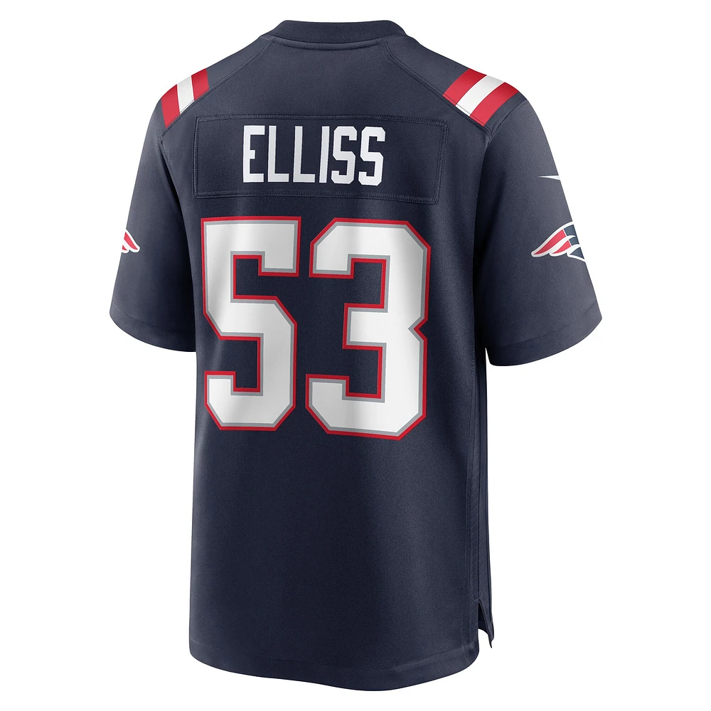 Maillot de match Nike Christian Elliss bleu marine des New England Patriots pour homme