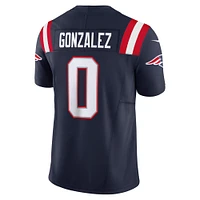 Men's Nike Christian Gonzalez Navy New England Patriots Vapor F.U.S.E. Limited Jersey