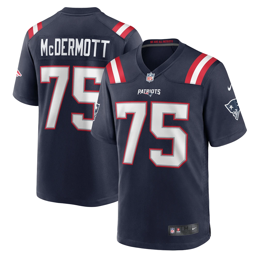 Maillot de joueur à domicile des New England Patriots Nike Conor McDermott pour homme, bleu marine