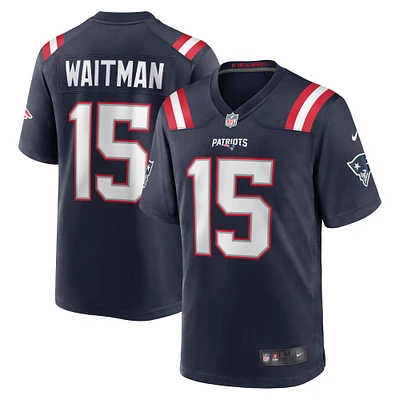 Maillot de match des New England Patriots Nike Corliss Waitman pour homme, bleu marine