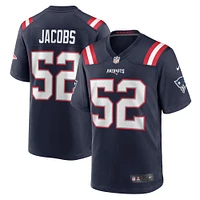 Maillot de match Nike Curtis Jacobs bleu marine pour homme des New England Patriots