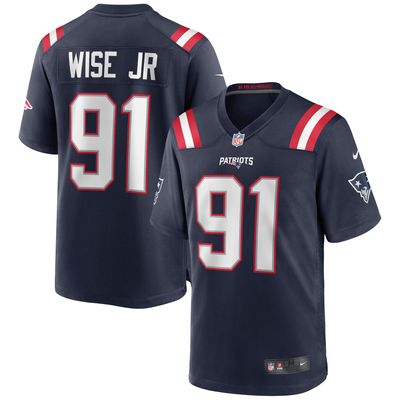 Men's Nike Deatrich Wise Jr. Navy New England Patriots Game Jersey