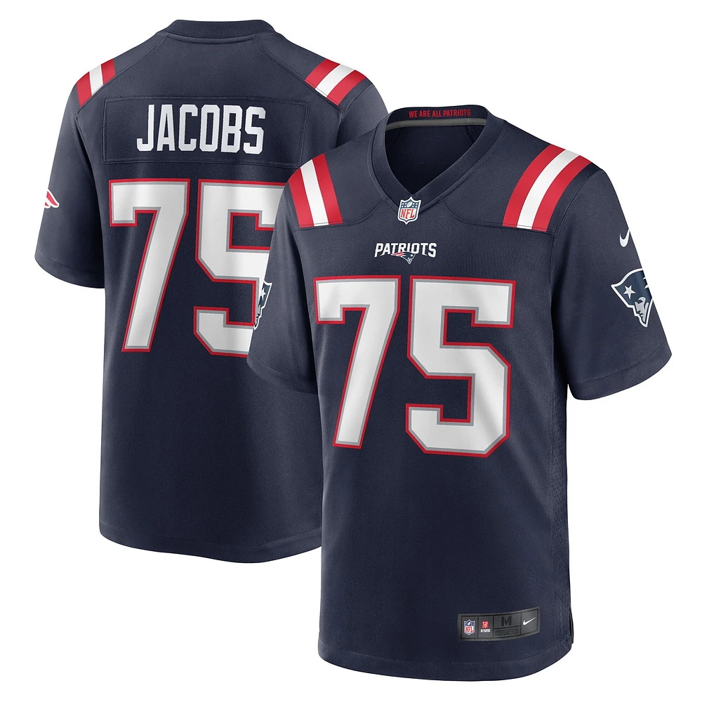 Maillot de match Nike Demontrey Jacobs bleu marine pour homme des New England Patriots