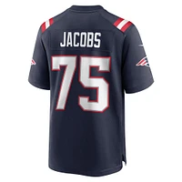 Maillot de match Nike Demontrey Jacobs bleu marine pour homme des New England Patriots