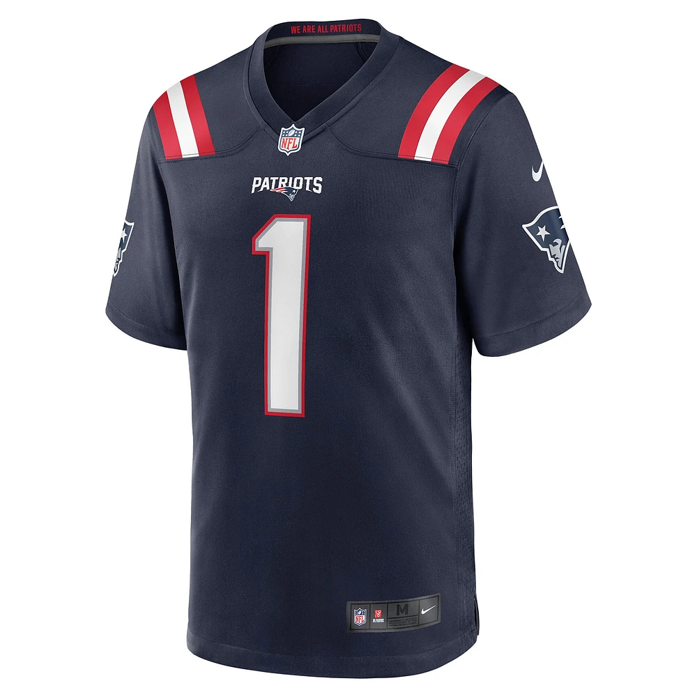 Maillot de match Nike DeVante Parker pour hommes, bleu marine, New England Patriots