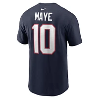 Men's Nike Drake Maye Navy New England Patriots First Round Pick Name & Number T-Shirt