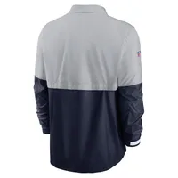 Nike Gray/Navy New England Patriots Sideline Coaches Half-Zip Jacket