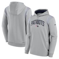 Men's Nike Gray New England Patriots Sideline Athletic Stack Performance Pullover Hoodie