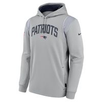 Men's Nike Gray New England Patriots Sideline Athletic Stack Performance Pullover Hoodie