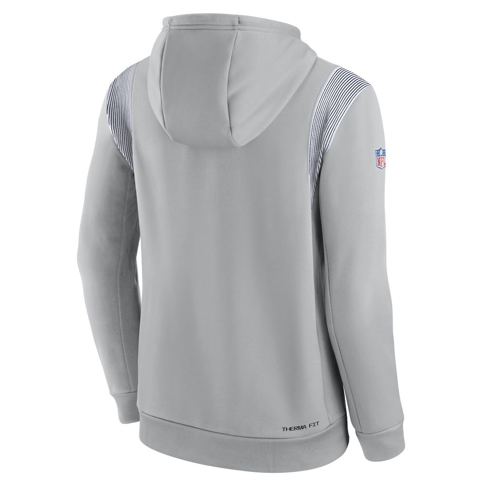 Men's Nike Gray New England Patriots Sideline Athletic Stack Performance Pullover Hoodie