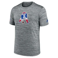 Men's Nike Gray New England Patriots Sideline Velocity Throwback Logo Performance T-Shirt