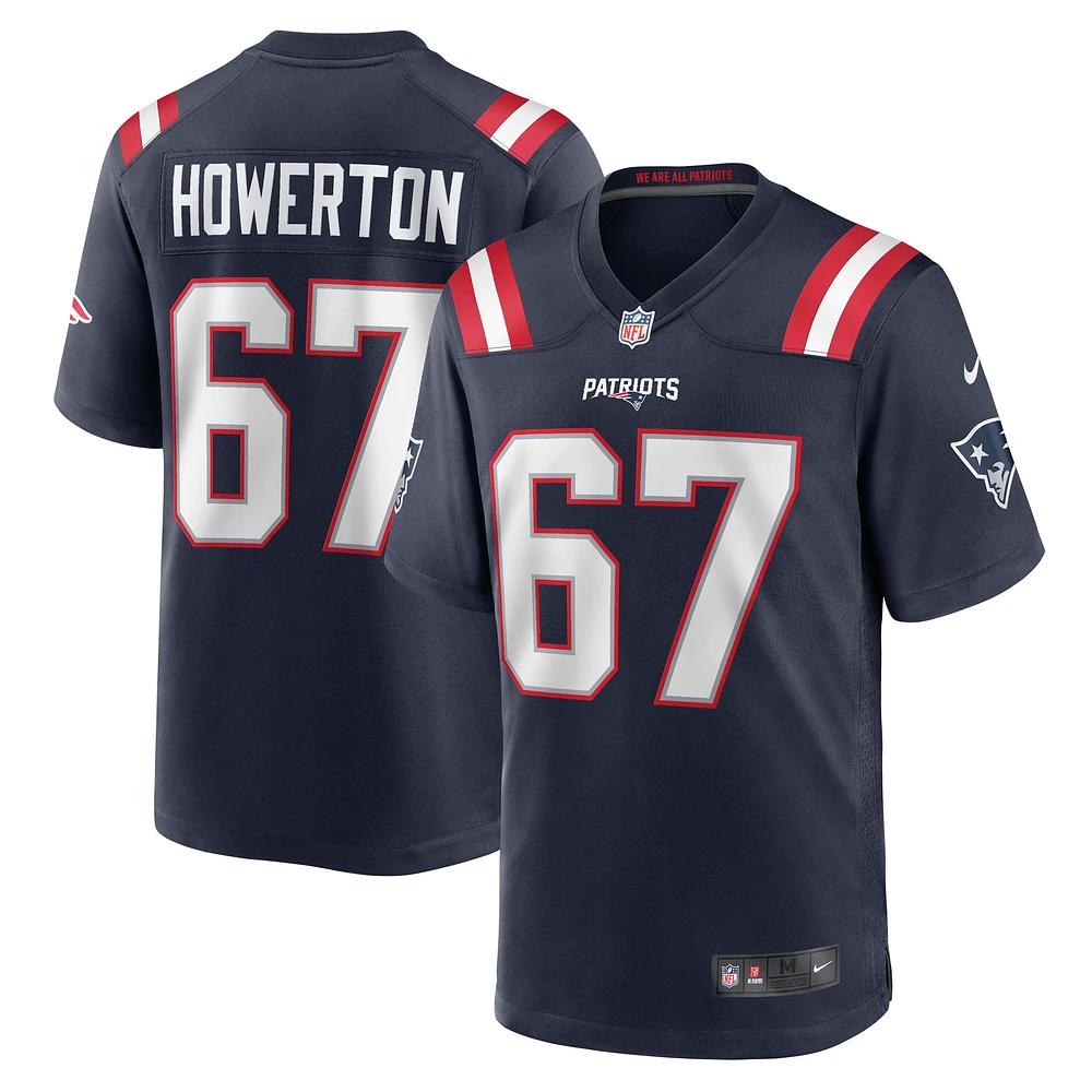 Maillot de joueur à domicile des New England Patriots Nike Hayden Howerton pour homme, bleu marine