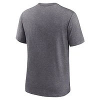 T-shirt Nike Heather Charcoal Tri-Blend pour homme avec casque des New England Patriots