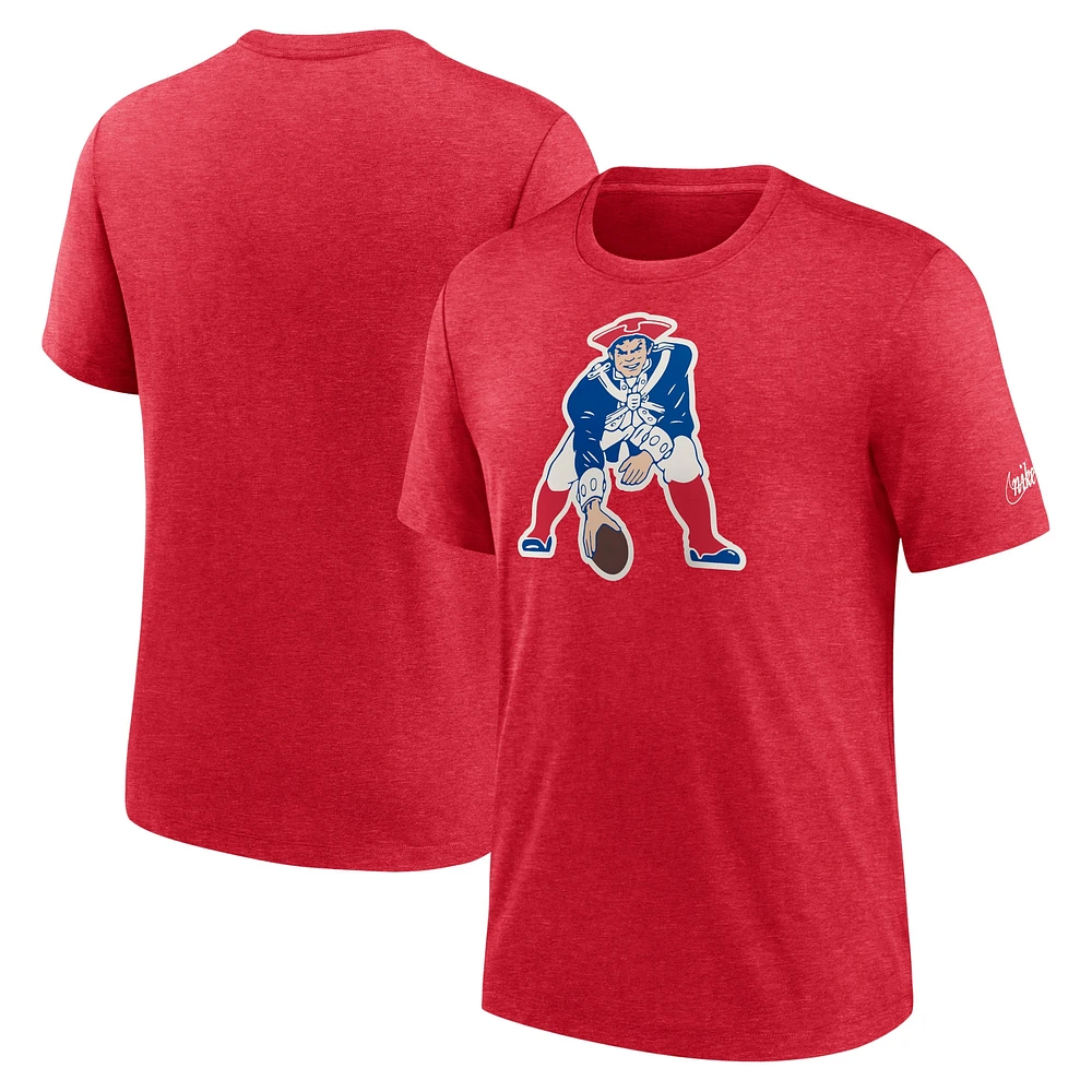 T-shirt à trois mélanges Nike Patriots de la Nouvelle-Angleterre chiné pour homme Rewind Logo