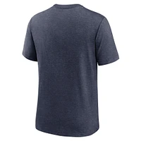 T-shirt à trois mélanges pour homme des New England Patriots Nike bleu marine chiné