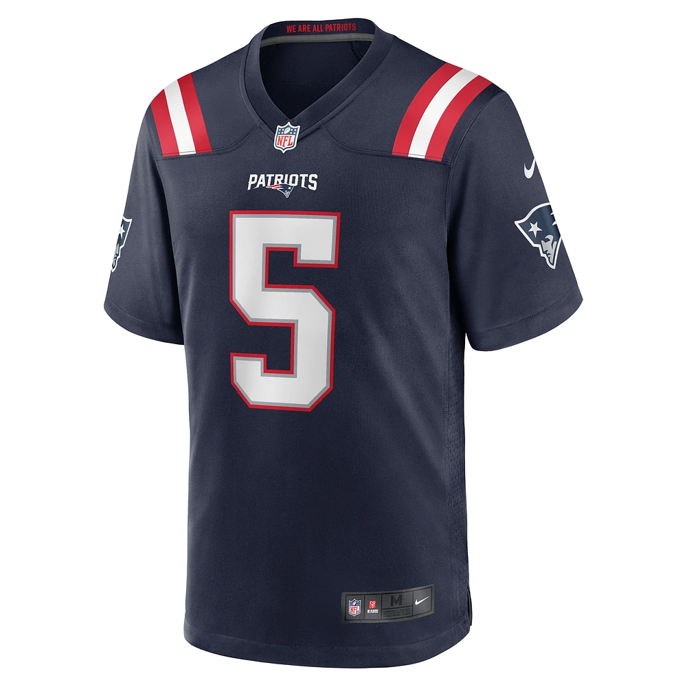 Maillot de joueur des New England Patriots Nike Jabrill Peppers pour homme, bleu marine