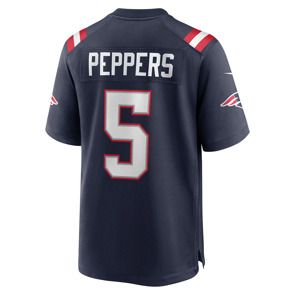 Maillot de joueur des New England Patriots Nike Jabrill Peppers pour homme, bleu marine