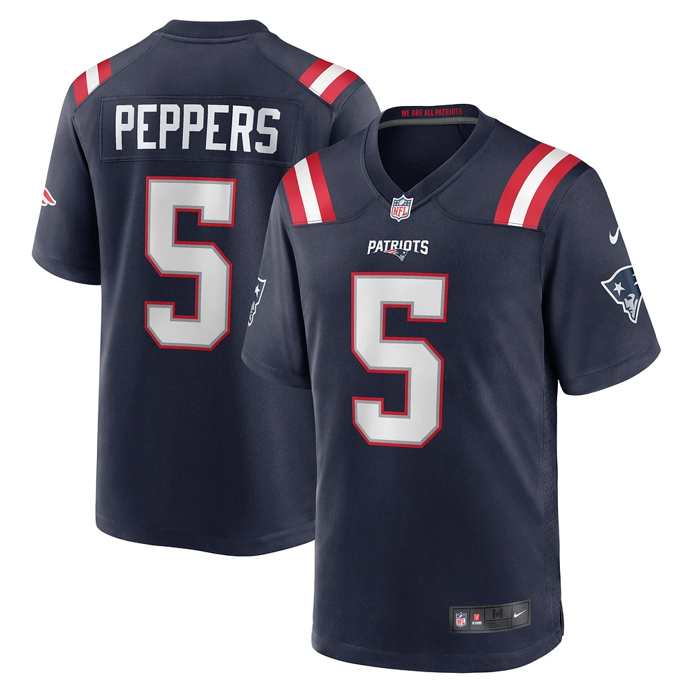 Maillot de joueur des New England Patriots Nike Jabrill Peppers pour homme, bleu marine