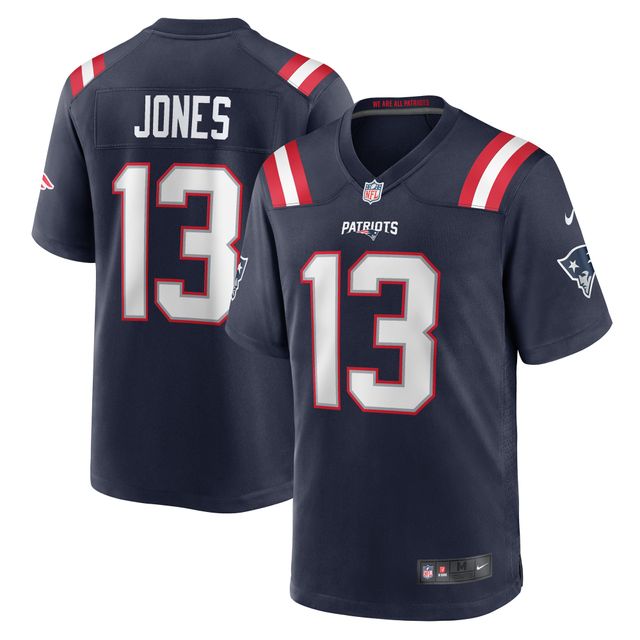 Maillot de joueur match Nike Jack Jones des New England Patriots pour homme, bleu marine