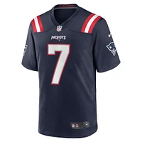 Maillot de match Nike Jacoby Brissett bleu marine pour homme des New England Patriots