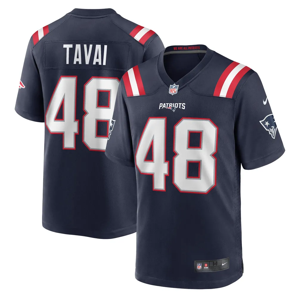 Maillot Nike Jahlani Tavai pour homme, bleu marine, joueur de match des New England Patriots