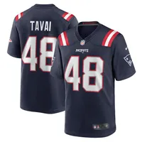 Maillot Nike Jahlani Tavai pour homme, bleu marine, joueur de match des New England Patriots