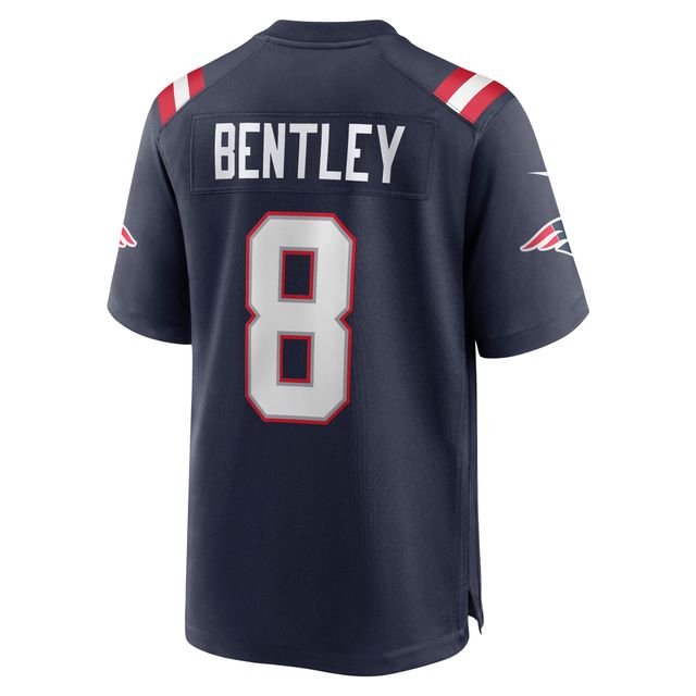 Maillot Nike Ja'Whaun Bentley pour homme, bleu marine, joueur de match des New England Patriots