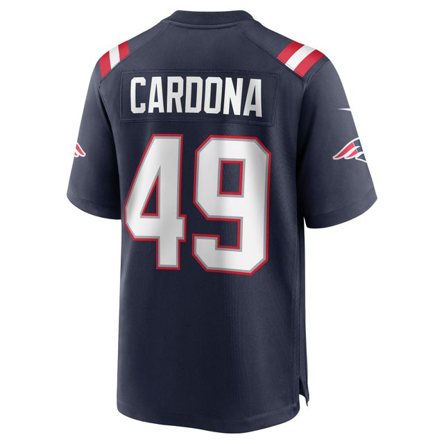 Maillot de match Nike Joe Cardona pour hommes, bleu marine, New England Patriots