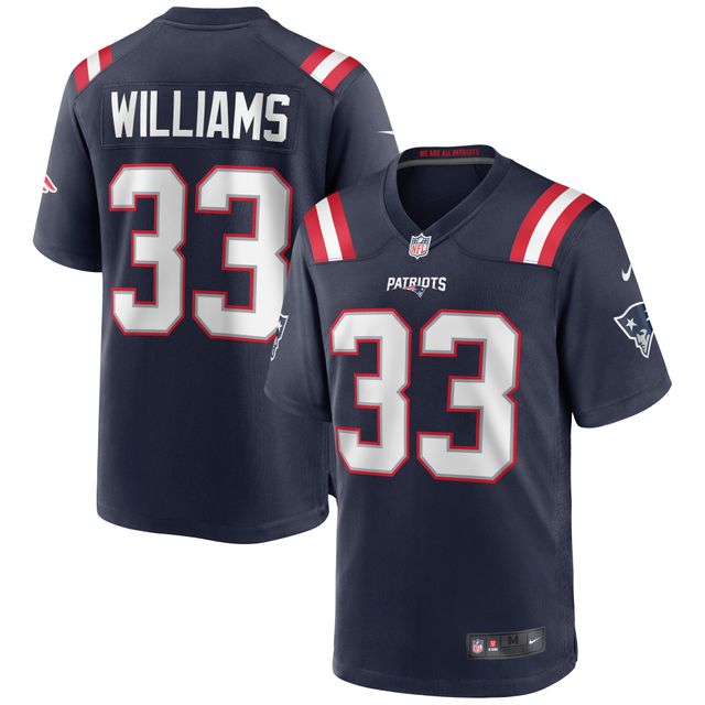 Maillot de match Nike Joejuan Williams pour hommes, bleu marine, New England Patriots