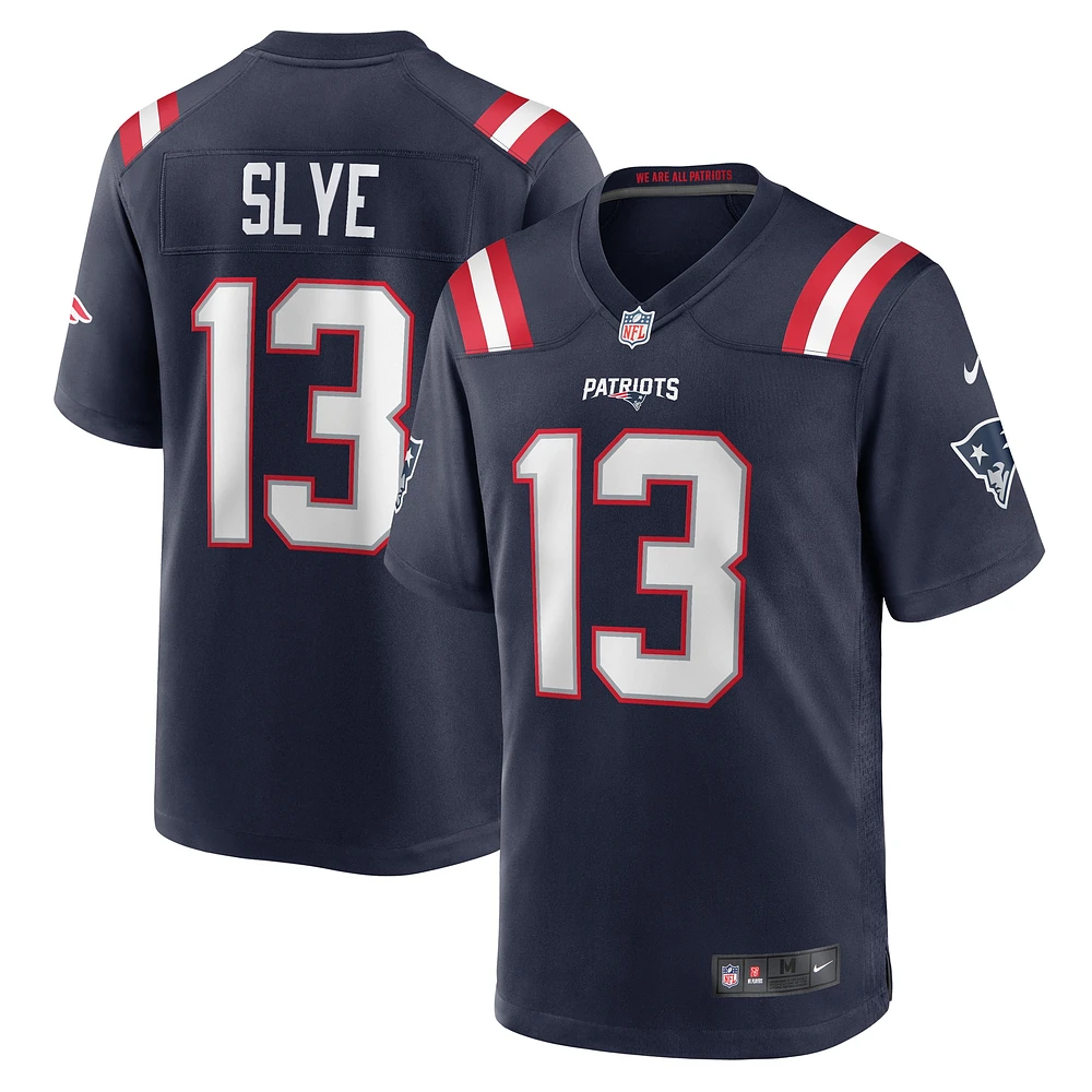 Maillot de match Nike Joey Slye bleu marine des New England Patriots pour homme