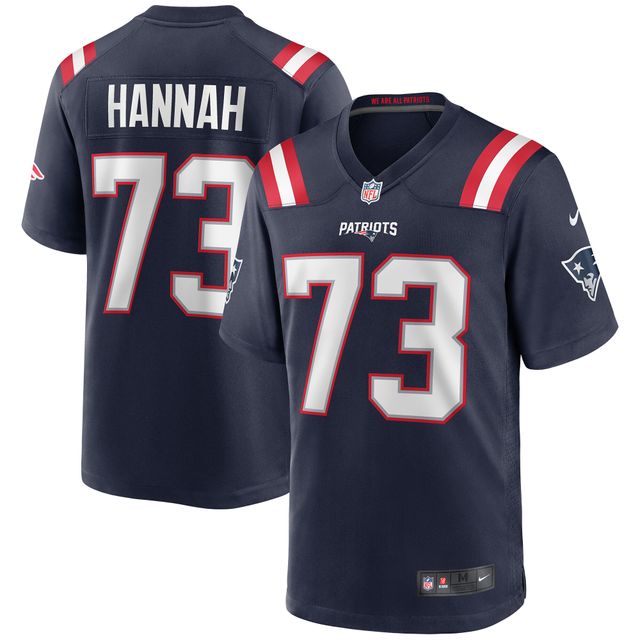 Maillot de joueur retraité Nike John Hannah Navy des New England Patriots pour hommes