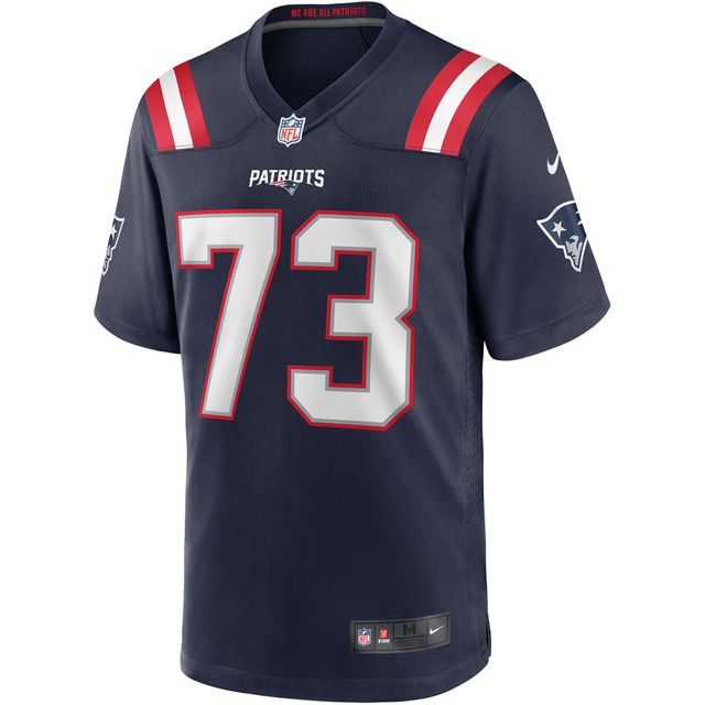 Maillot de joueur retraité Nike John Hannah Navy des New England Patriots pour hommes