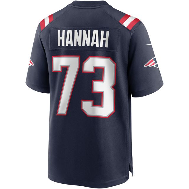 Maillot de joueur retraité Nike John Hannah Navy des New England Patriots pour hommes