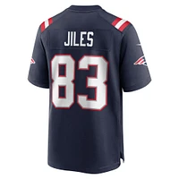 Men's Nike John Jiles  Navy New England Patriots Team Game Jersey