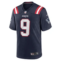 Maillot de match Nike Kayshon Boutte bleu marine pour homme des New England Patriots