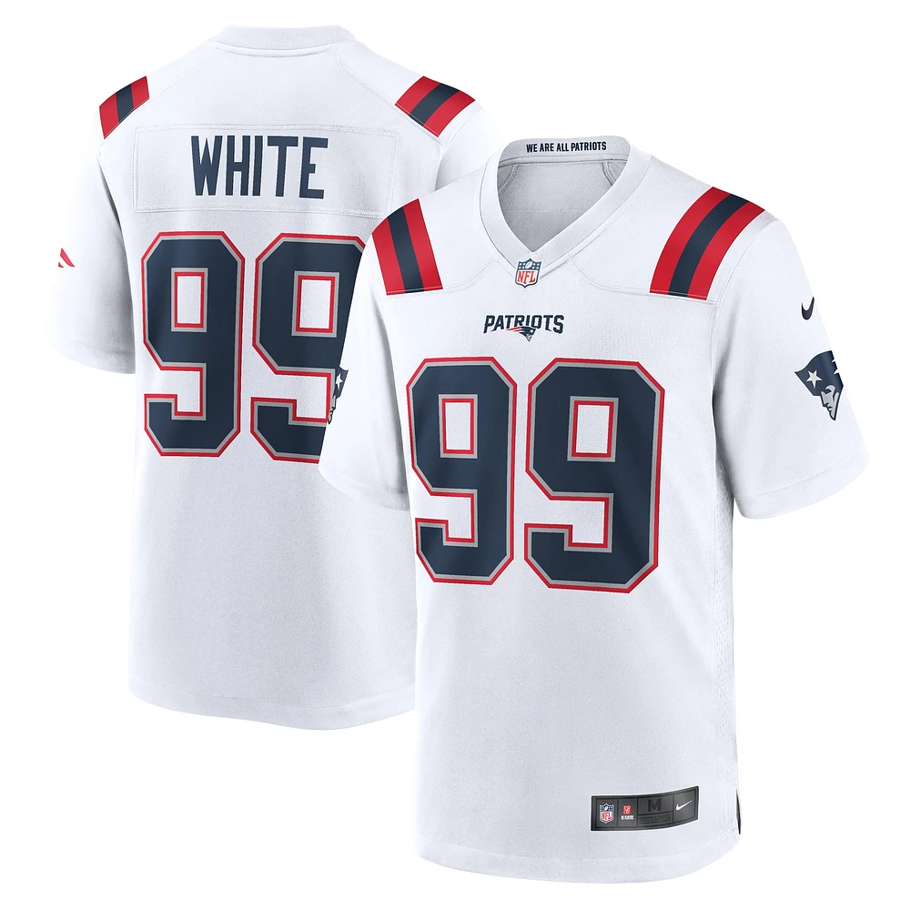 Men's Nike Keion White  New England Patriots Game Jersey