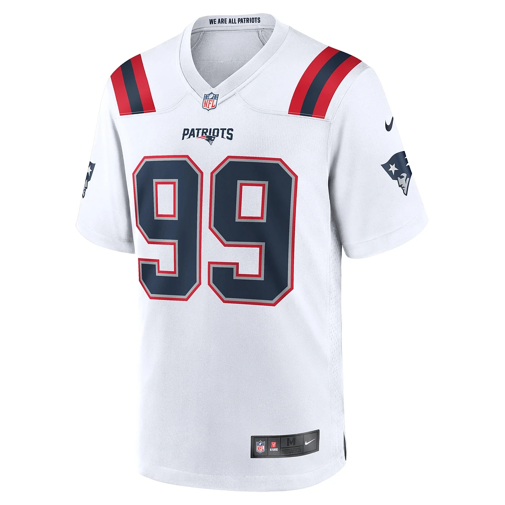 Men's Nike Keion White  New England Patriots Game Jersey