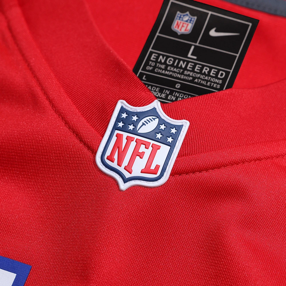 Maillot de match Nike Kendrick Bourne pour hommes, rouge des New England Patriots