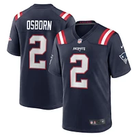 Maillot de match Nike K.J. Osborn bleu marine des New England Patriots pour homme