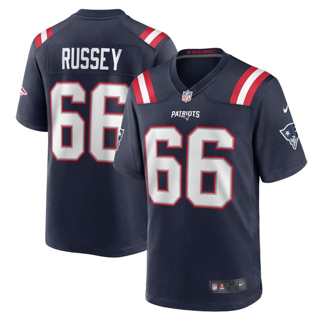 Maillot de joueur match Nike Kody Russey des New England Patriots pour hommes, bleu marine