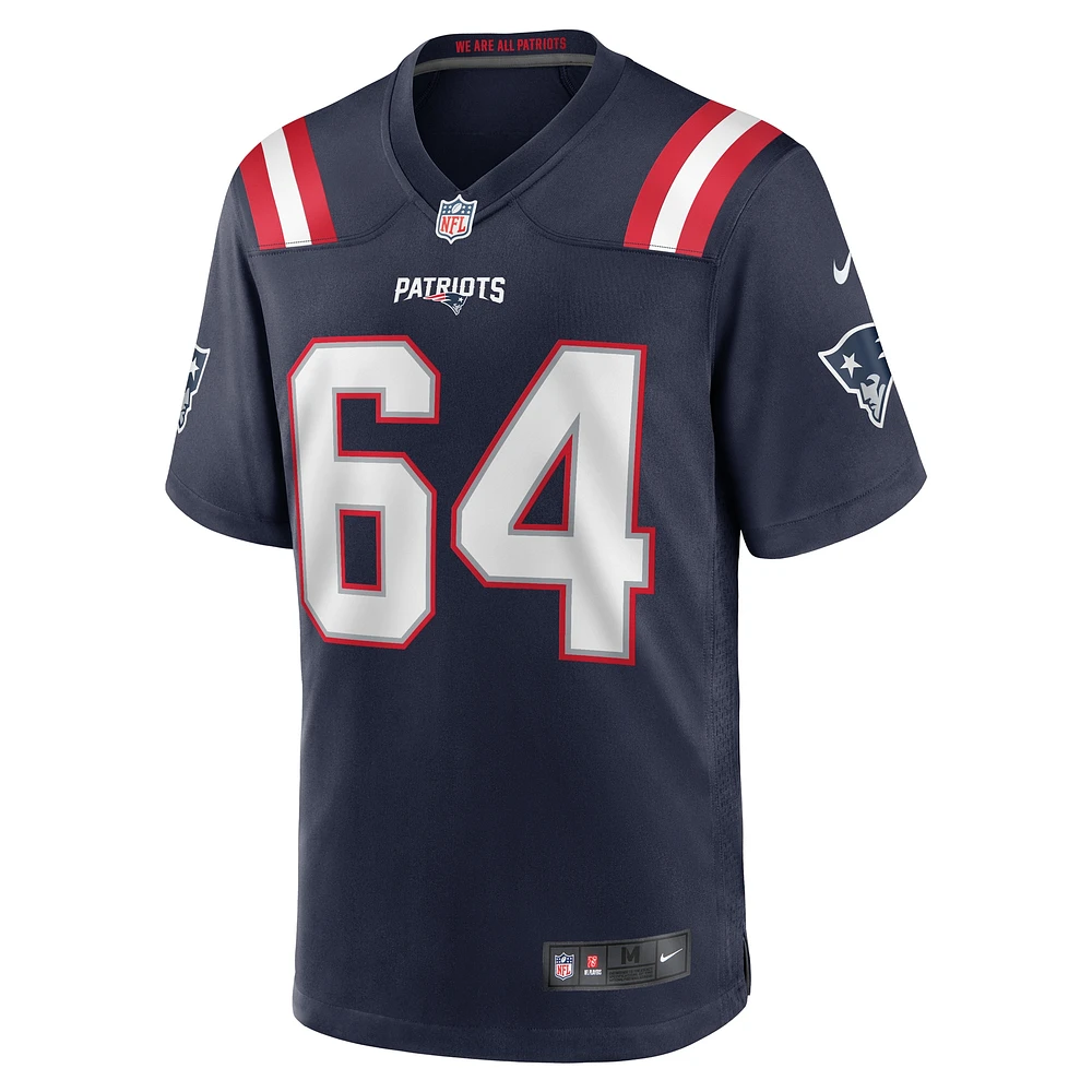 Maillot de match Nike Layden Robinson bleu marine pour homme des New England Patriots