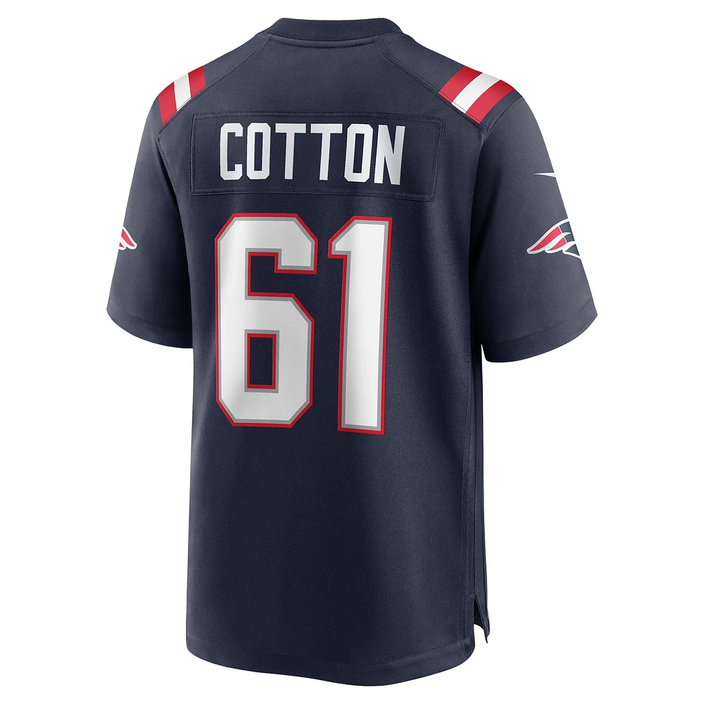 Maillot de match Nike Lester Cotton Sr. Navy New England Patriots pour homme