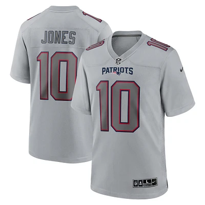 maillot Nike Mac Jones pour hommes, gris, New England Patriots Atmosphere Fashion Game,