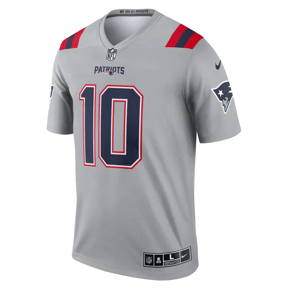 Men's Nike Mac Jones Gray New England Patriots Inverted Legend Jersey