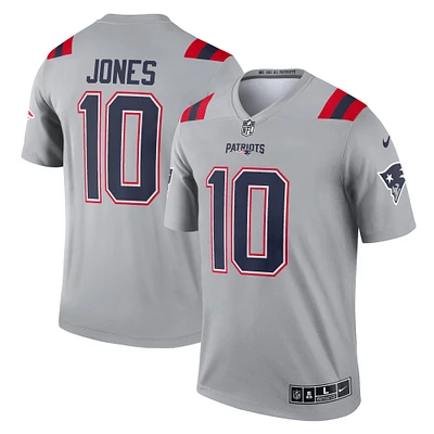 Men's Nike Mac Jones  Gray New England Patriots Inverted Legend Player Performance Top