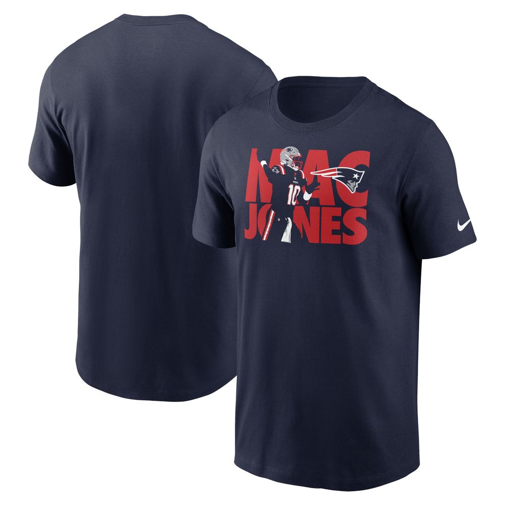 Men's Nike Mac Jones Navy New England Patriots Essential Player - T-Shirt