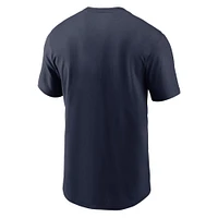 T-shirt graphique Nike Mac Jones pour homme, bleu marine, joueur des New England Patriots