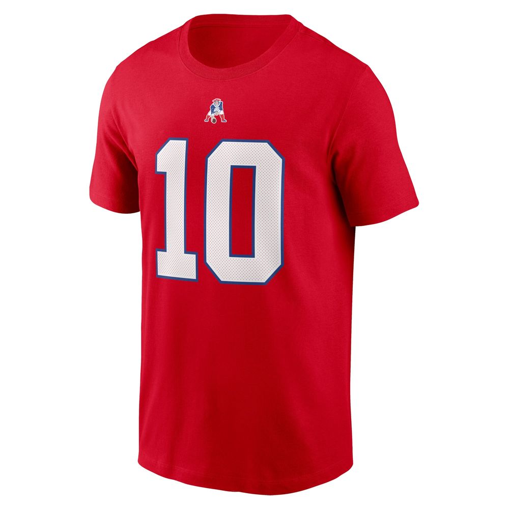 Men's Nike Mac Jones Red New England Patriots Alternate Player Name & Number T-Shirt