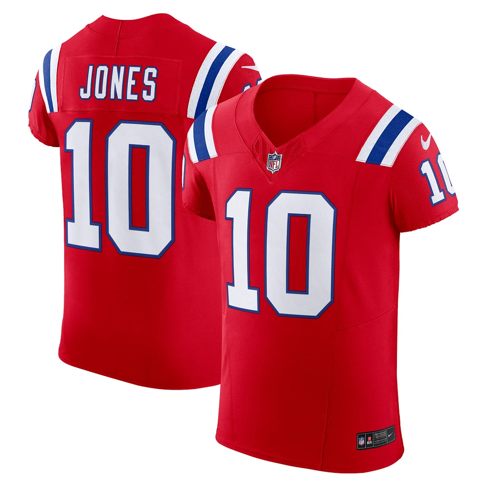 Nike Mac Jones rouge pour hommes New England Patriots Alternate Vapor F.U.S.E. Maillot Élite