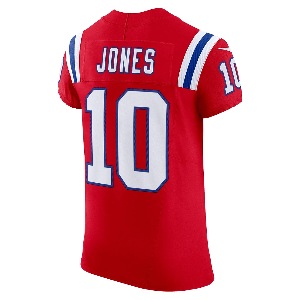 Nike Mac Jones rouge pour hommes New England Patriots Alternate Vapor F.U.S.E. Maillot Élite